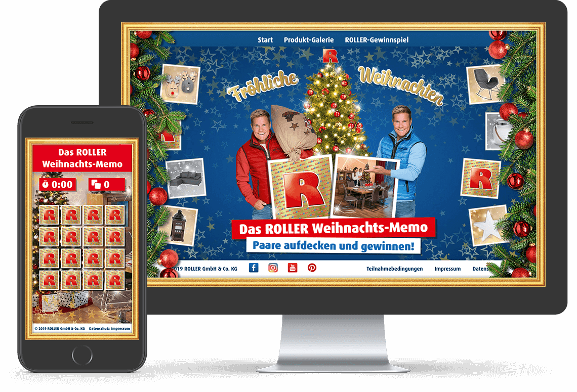 Roller Weihnachtsmemory - Mockup